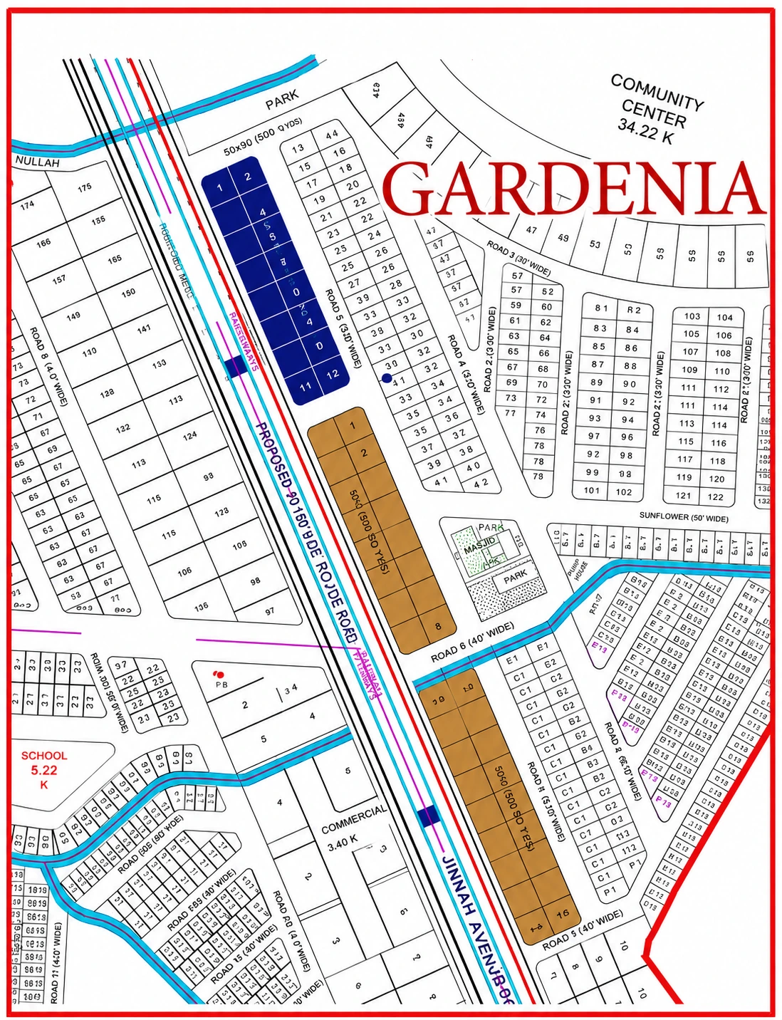 Gardenia Block master plan, Taj Residencia — location of Realistic Residencies