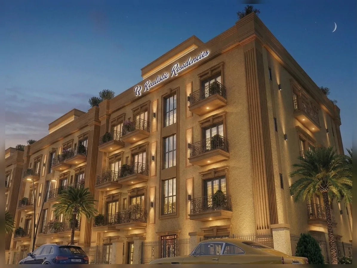 Signature façade at night